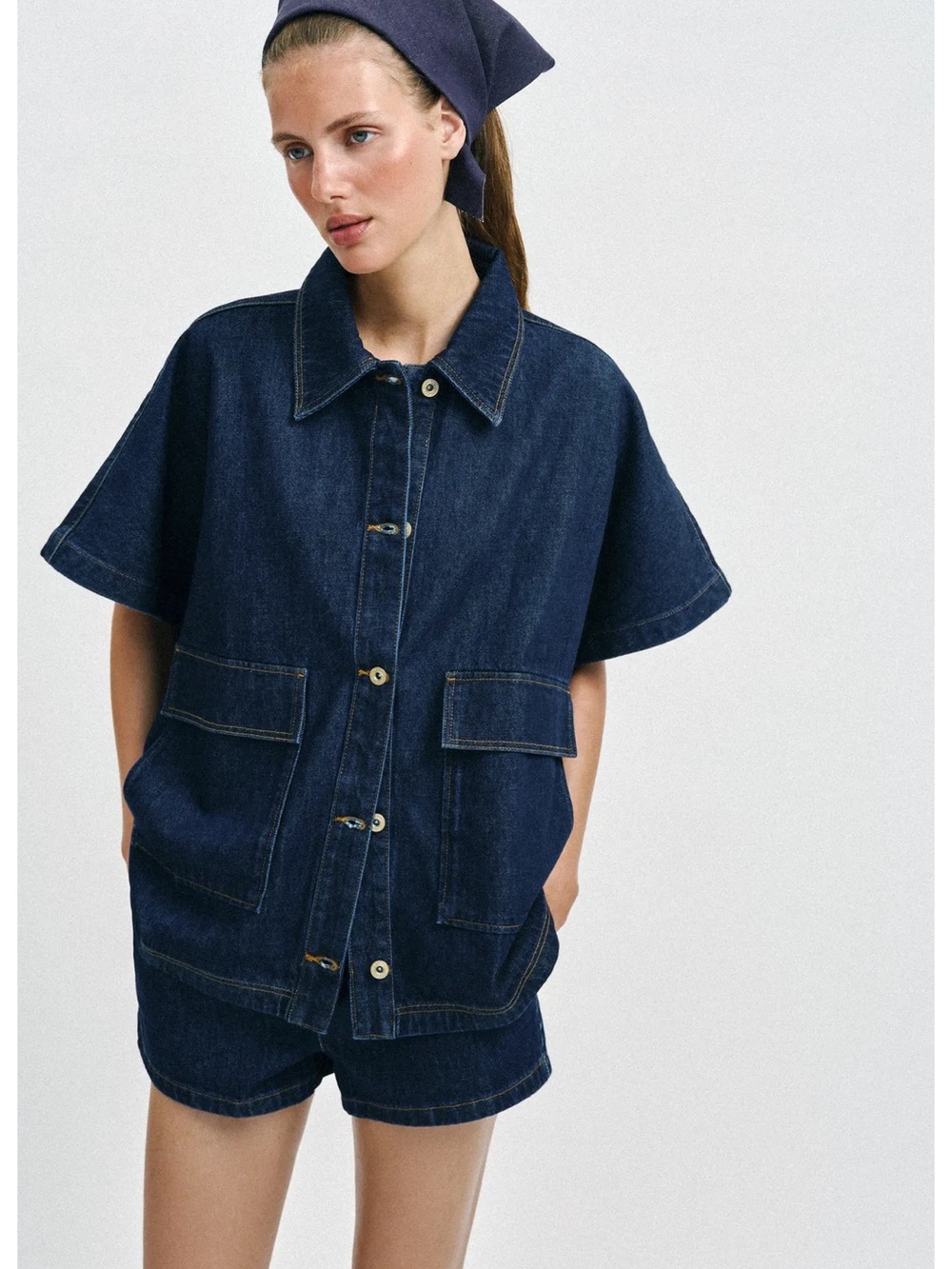 Zara Z1975 OVERSIZED DENIM OVERSHIRT